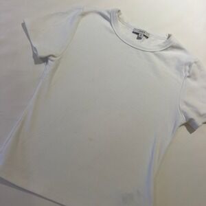 Joe's Jeans Womens XS White Short Sleeve Crew Neck T-Shirt Made in USA Basic